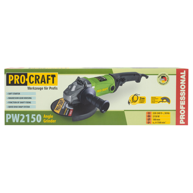 Кутошліфувальна машина Procraft PW2150 180 мм