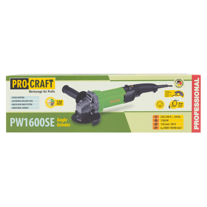 Кутошліфувальна машина Procraft PW1600SE 150 мм