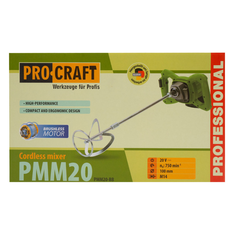 Акумуляторний будівельний міксер Procraft PMM20 (без акб та зп)