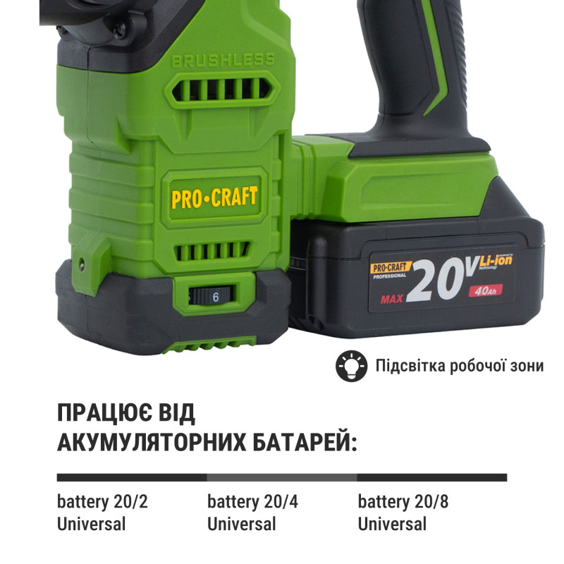 Акумуляторний перфоратор Procraft PHA30 (без АКБ та ЗП)