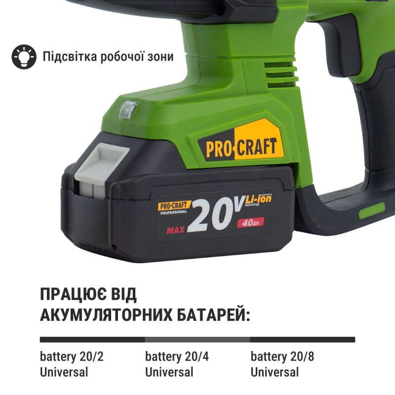 Акумуляторний перфоратор Procraft PHA40 (без АКБ та ЗП)