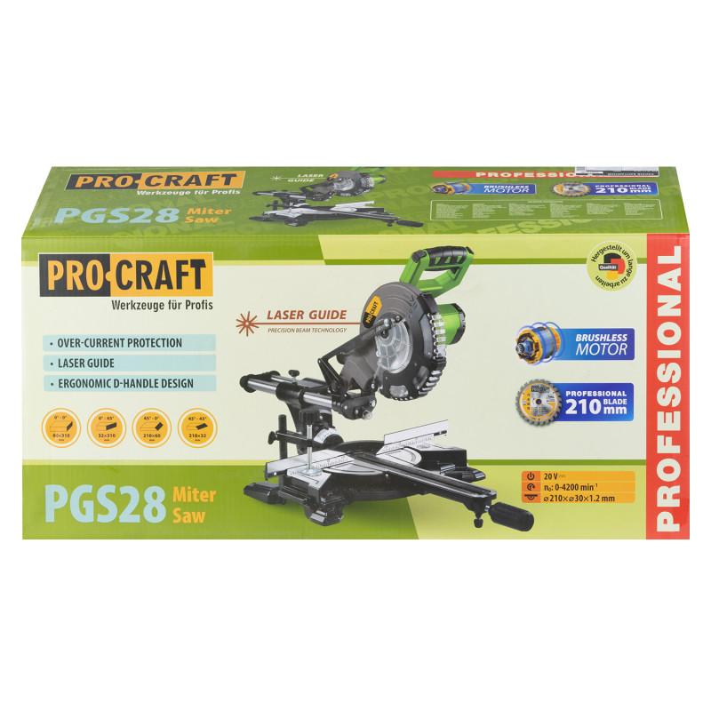 Акумуляторна торцювальна пила Procraft PGS28 (без акб та зп)
