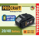 Акумуляторна батарея Procraft Battery20/40 (20В 8Аг, 40В 4Аг)