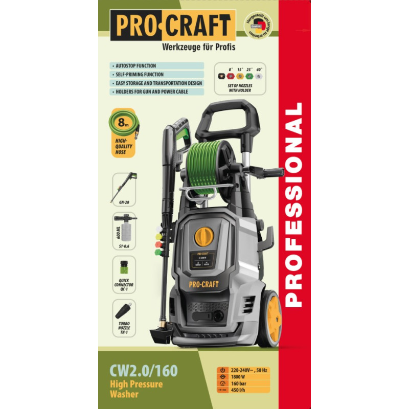 Мийка високого тиску Procraft CW2.0/160
