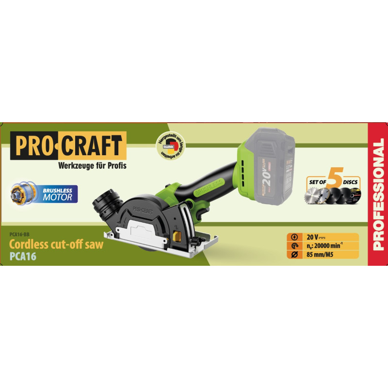 Акумуляторна відрізна машина Procraft PCA16 (без акб)